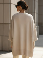 Jennifer | Jersey Oversize Drapeado con Cuello Ancho