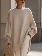 Jennifer | Jersey Oversize Drapeado con Cuello Ancho