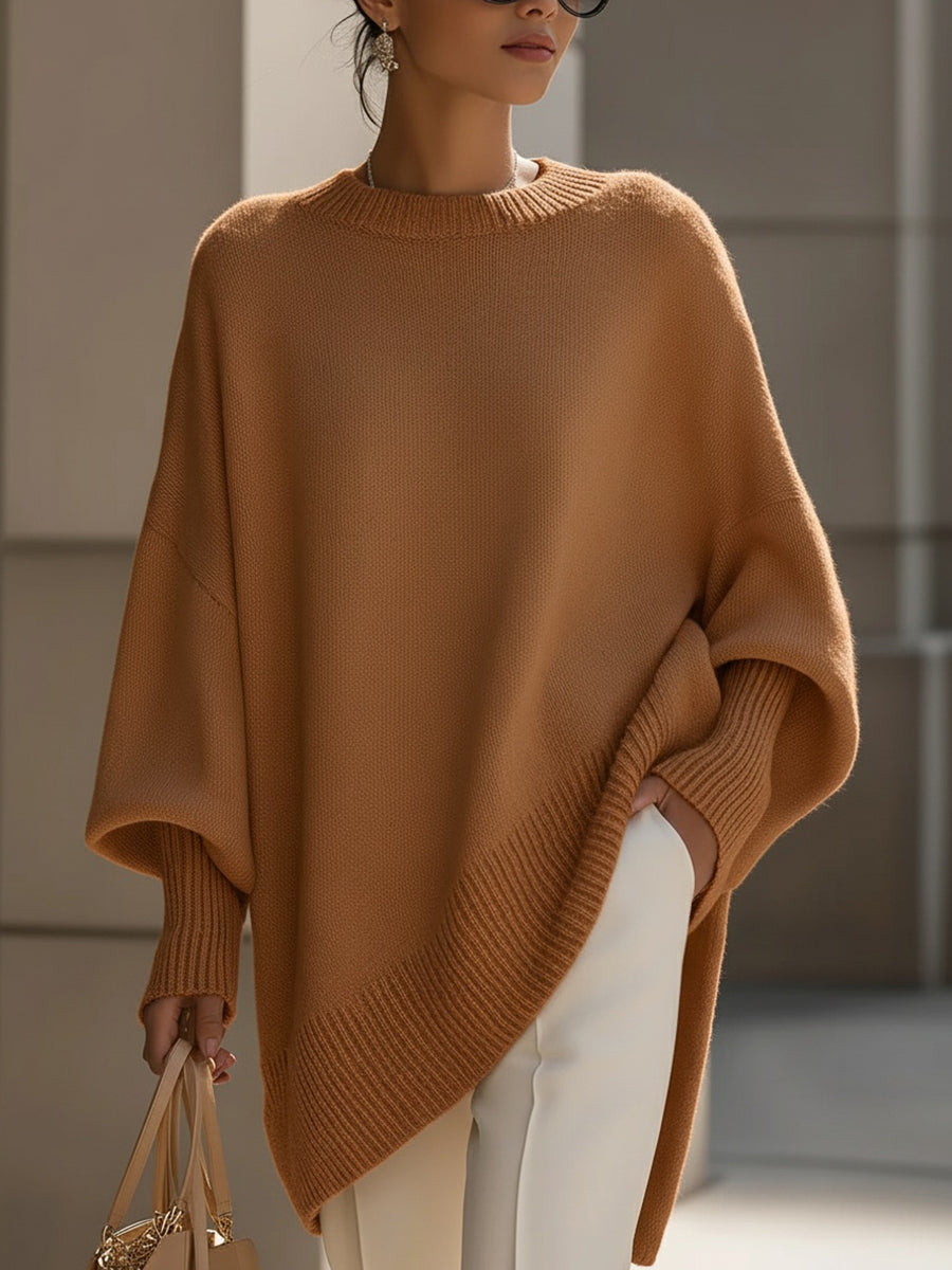 Jennifer | Jersey Oversize Drapeado con Cuello Ancho