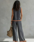 Hannah | Set with Contrast Trim